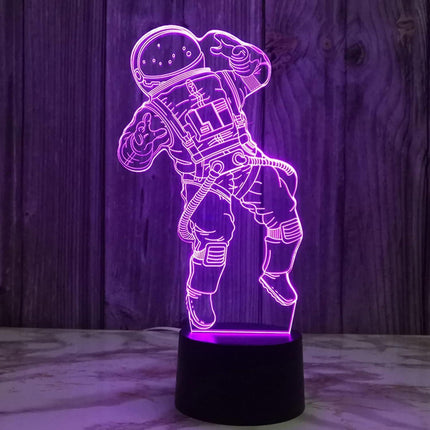 3D Optical Illusion babies Lamp3D Night Light Bedside Lamp 16 Colors with Remote Astronaut Toys As A Perfect Birthday (Color : Purple).