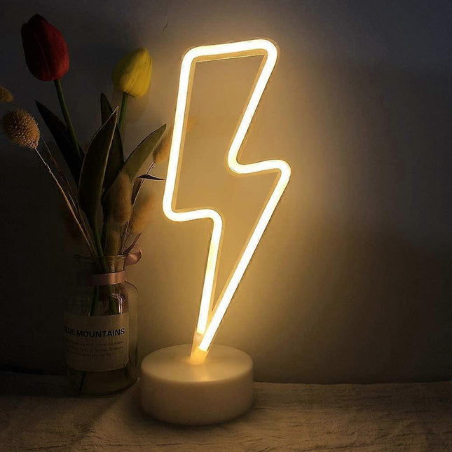 Led Lightning Bolt Neon Light Signs, Warm White Lightning Bolt Shape babies babies Night Light Wall Sign Light Battery Operated.
