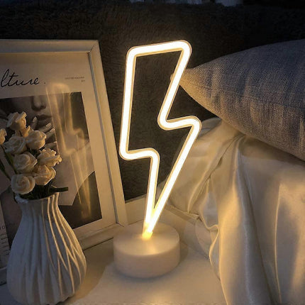 Led Lightning Bolt Neon Light Signs, Warm White Lightning Bolt Shape babies babies Night Light Wall Sign Light Battery Operated.