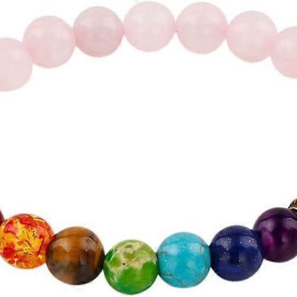 8mm Round Stone Bracelet for Unisex, Healing Crystal Reiki Stretch Wristband 7" Strand.