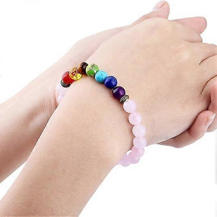8mm Round Stone Bracelet for Unisex, Healing Crystal Reiki Stretch Wristband 7" Strand.