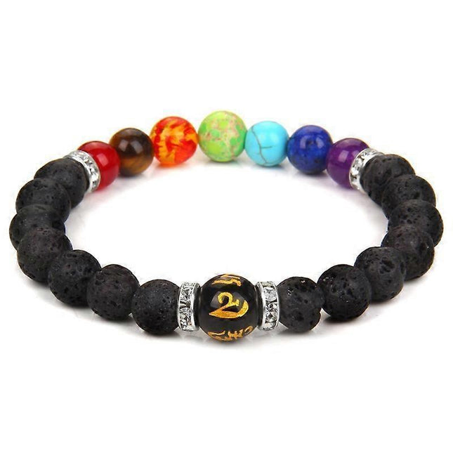 Bracelets for Women 8mm Chakra Natural Stone Bracelet Lava Rock 7 Chakras Crystals and Healing Stones Bracelets Stress Relief Yoga Anxiety Bead Bracel.