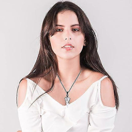 Crystal Necklace for Men Women Healing Crystal Stone Bar Pendant Necklace Adjustable Rope Necklace Natural Gemstone Necklace Jewelry.