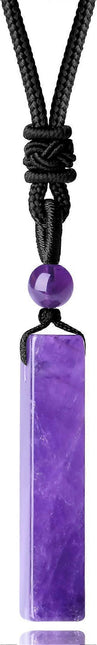 Crystal Necklace for Men Women Healing Crystal Stone Bar Pendant Necklace Adjustable Rope Necklace Natural Gemstone Necklace Jewelry.