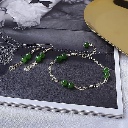 Feng Shui Hetian Jasper Bracelet Wealth Bracelet With 14k Gold Natural Authentic Green Gem Crystal Reiki Amulet Good Fortune Lucky Wealth Bracelet Men.