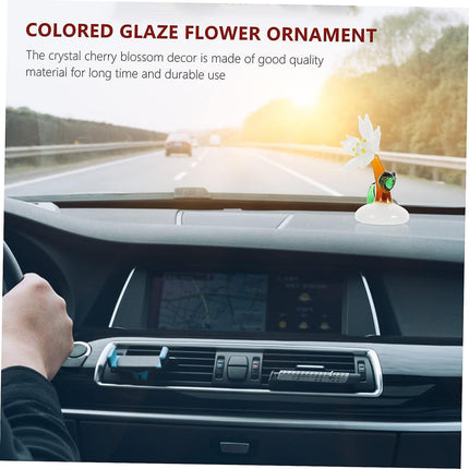 Glass Sakura Car Ornament Wedding Decoration Rose Decorations Car Interior Crystal Rose Figurines Glass Flower Figurine Crystal Art Decoration Crystal.