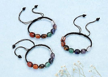 Healing Crystal Bead Bracelet Women Natural Gemstones Yoga Reiki Chakras Stone Beads Anxiety Braided Bracelet Adjustable Jewelry Men Gifts.
