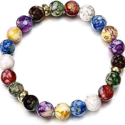 Healing Crystals Bracelet Handmade Natural Gemstones Beads Bracelet Elastic Natural Stone Yoga Beads Bracelet Bangle Gifts.