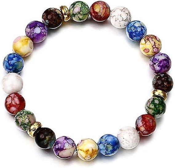 Healing Crystals Bracelet Handmade Natural Gemstones Beads Bracelet Elastic Natural Stone Yoga Beads Bracelet Bangle Gifts.