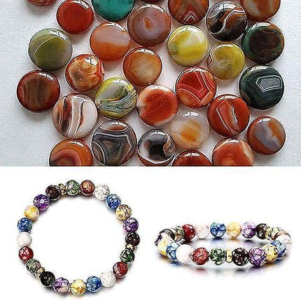 Healing Crystals Bracelet Handmade Natural Gemstones Beads Bracelet Elastic Natural Stone Yoga Beads Bracelet Bangle Gifts.