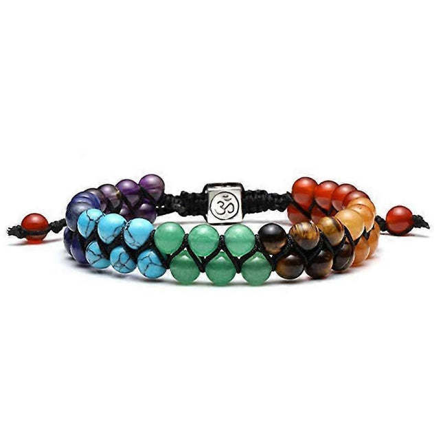 Top Plaza Bead Chakra Bracelet 7 Chakras Healing Crystals Bracelet Yoga Stone Beads Bracelets Meditation Relax Anxiety Bangle for Womens Mens.