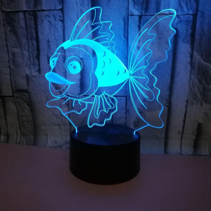 3D Fish Night Light Lamp Illusion Night Light 7 Color.