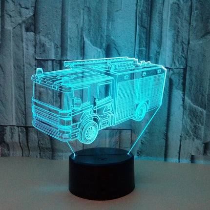 3D Night Light Fire Fighting Illusion Lamp with Re.