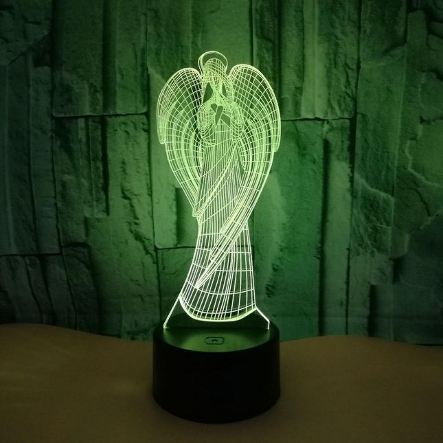 3D Angel Wing Night Light Lamp Illusion Night Ligh.