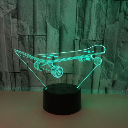 3D Optical Illusion Skateboard Sensor Night Light.