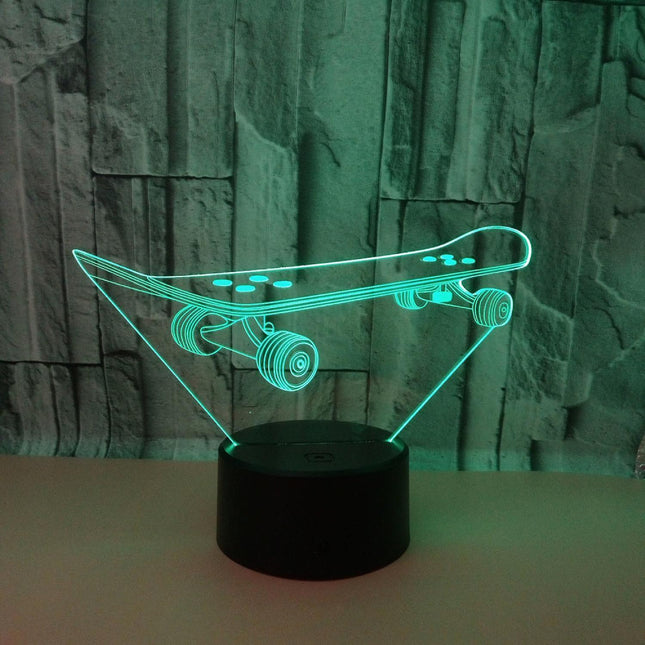3D Optical Illusion Skateboard Sensor Night Light.