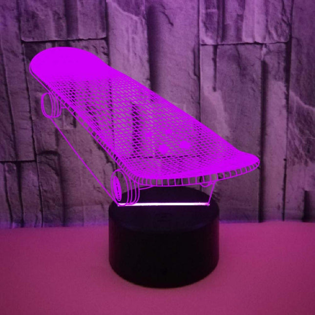 3D Optical Illusion Skateboard Sensor Night Light.