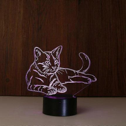 3D Optical Illusion Light LED Night Light, Cat Bedside Lamp babies Sleeping Light.