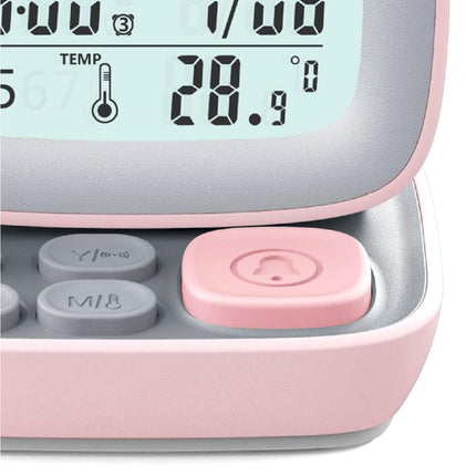 500mAh Alarm Clock Mute Battery Operated ABS Snooze Chargeable Digital Clock for babies - Pink.