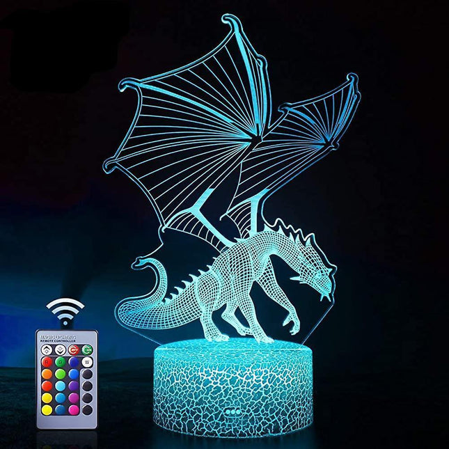 Dragon Lamp. Flying Dragon Night Light. Remote Control & 16 Colors Illusion.