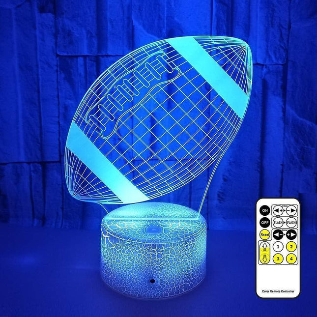 Football Night Lights For babies - 3D Led Illusion Lamp With Touch & Remote Control.