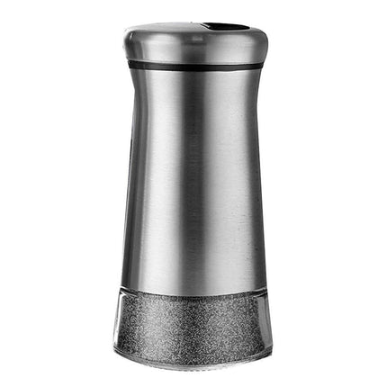 Salt Spice Shaker Dispenser Adjustable Pour Holes Stainless Steel Pepper Box Can-Silver.