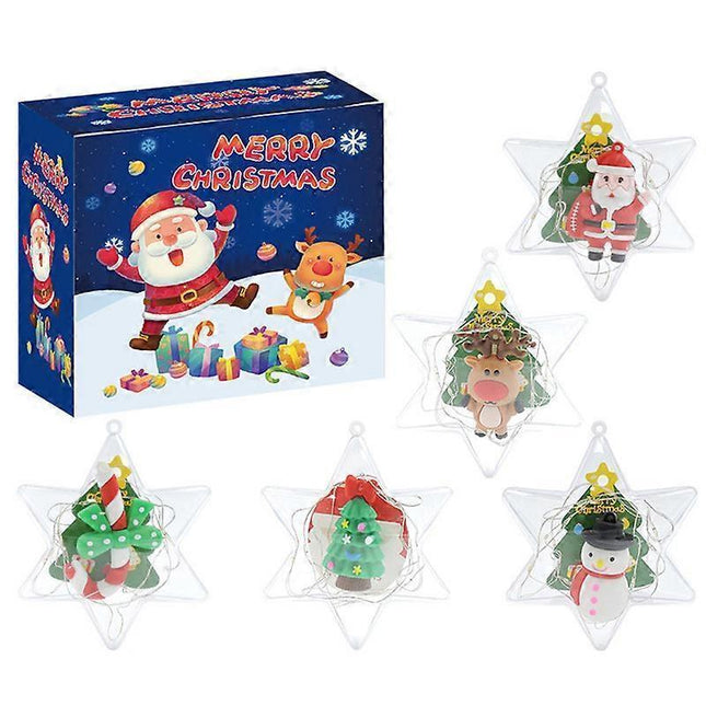 Christmas Tree Decorations LED Lights Luminous Pendants Ornaments Hanging Christmas Socks Santa Claus Snowman Snowflakes Window/Court/Fireplace/Patio/.