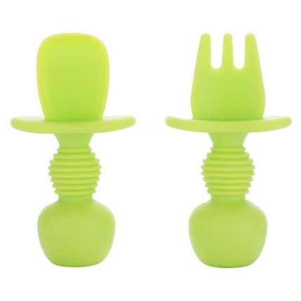 Babies Utensils Set - Silicone Babies Utensils - Anti-Choke Babies Spoon And Babies Fork Utensils Set.