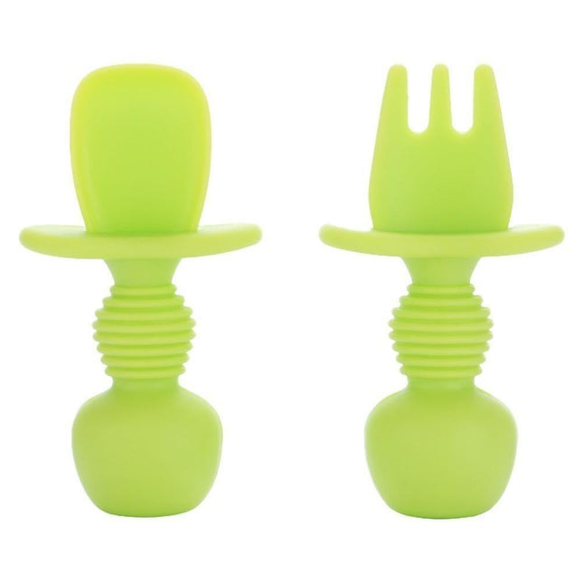 Babies Utensils Set - Silicone Babies Utensils - Anti-Choke Babies Spoon And Babies Fork Utensils Set.