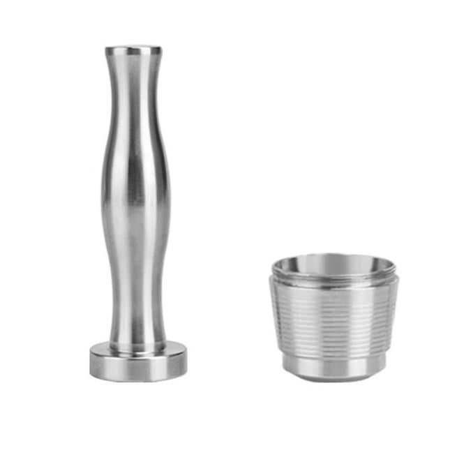 Stainless Steel Reusable Coffee Capsules with Press Coffee Tamper Refillable Coffee Pod Filter for Nespresso.