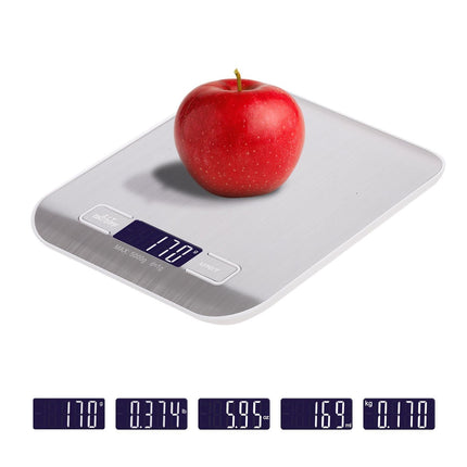 Kitchen Scale Digital Food Scale 5KG Measuring Range for Cooking Baking g lb oz ml kg Milk ml Stainless Steel Rechargeable.