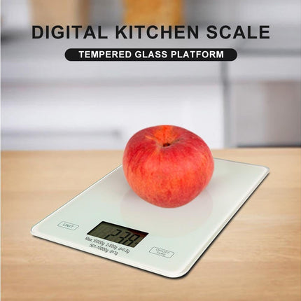 Digital Kitchen Scale Food Scale USB Rechargeable Weight Grams Ounces Tempered Glass Scale for Baking Cooking.