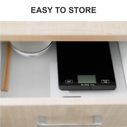 Digital Kitchen Scale Food Scale USB Rechargeable Weight Grams Ounces Tempered Glass Scale for Baking Cooking.