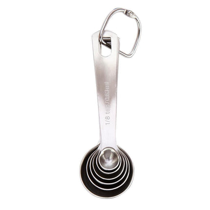 6Pcs Stainless Steel Measuring Spoons Set Measure Baking Coffee Kitchen Tool.