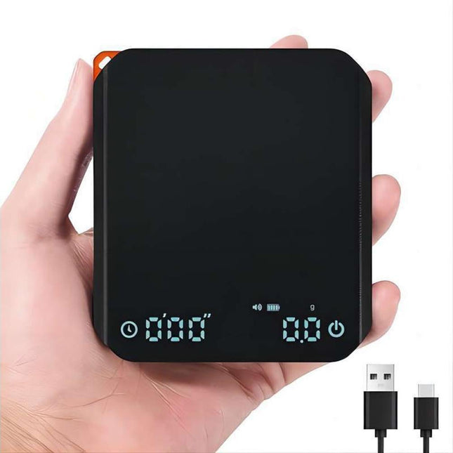 Coffee Scale with Timer 2000g/0.1g Rechargeable Espresso Scale Portable Digital Kitchen Scale with 3 Timing Mode g/oz/ml Unit Switching.