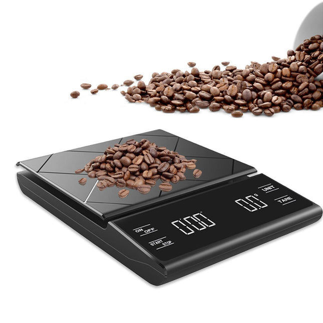 Coffee Scale with Timer Digital Kitchen Scale LED Display Tare Function 3000g/ 0.1g Portable Electronic Scale Grams and Oz for Pour Over.