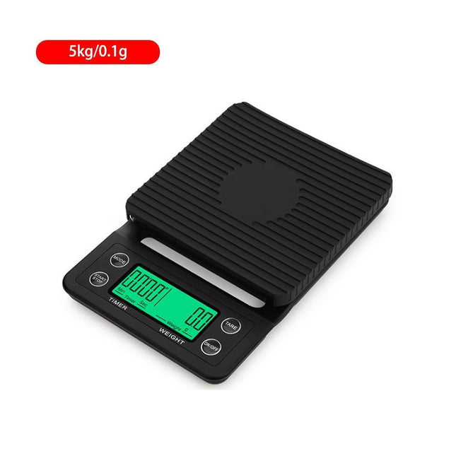 Household hand-brewed coffee scale timing electronic scale kitchen mini chronometer scale Black 3kg0.1g.