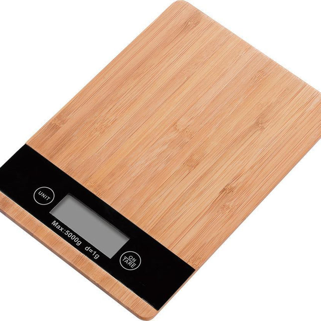 New 5kg food medicine scale baking electronic scale home gram weight scale bamboo panel home kitchen electronic scale Bamboo panel 5kg/1g.