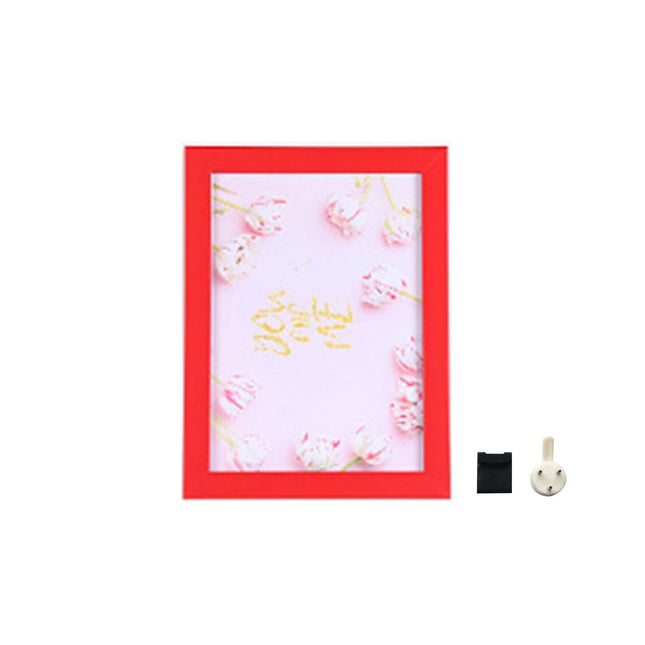 1 Set 5 Inch Photo Frame Patchwork Waterproof Thickened Decorative Foam Wall Hanging Photo Display Frame Household Supply - Red.