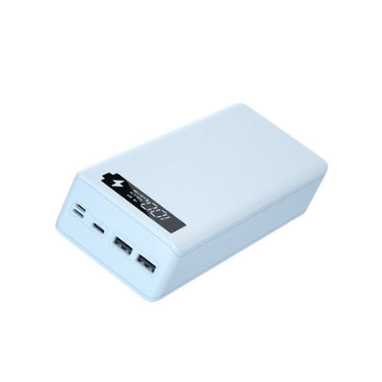 Battery Charger Case Detachable Design 5 Interfaces LCD Rechargeable Multifunctional 15W Fast Charging Easy to Carry Battery Charge - White.