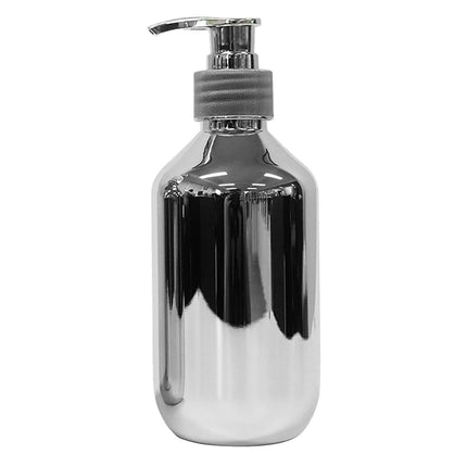 300ml Soap Dispenser Refillable Spiral Mouth Mini Built-in Spring Body Wash Dispenser Bathroom Supplies -Silver.