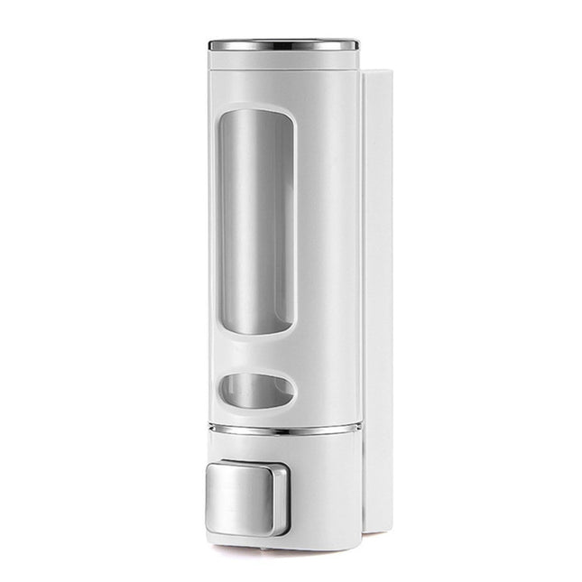 400ml Liquid Soap Dispenser Sturdy Press Type Wall Mounted Hand Wash Soap Dispenser for Bathroom-White.