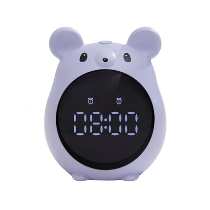 Alarm Clock Cartoon Large Screen Mouse Shape Rechargeable Time for Home - Blue.