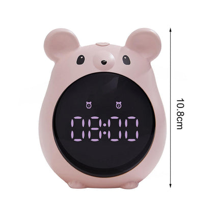 Alarm Clock Cartoon Large Screen Mouse Shape Rechargeable Time for Home - Blue.
