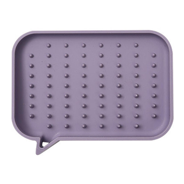 Soap Dish Rectangle Minimalist Silicone Tear-resistant Sponge Holder for Kitchen-Purple.