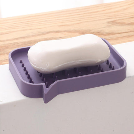 Soap Dish Rectangle Minimalist Silicone Tear-resistant Sponge Holder for Kitchen-Purple.