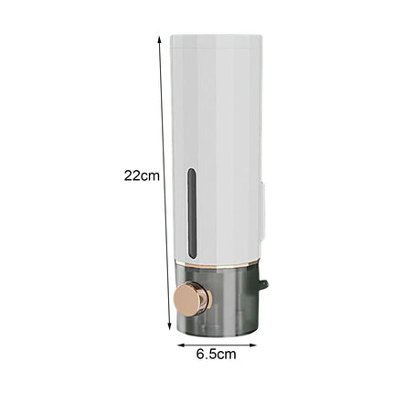 Soap Dispenser Wall Mounted Punch-free Visible Window Press Type Large Capacity Shampoo Conditioner Shower Gel Container for Bathroom-White.