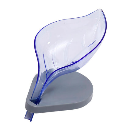 Soap Holder Drainage Design Leaf Shape Solid Color Punch-free Great Stickiness Storage Soaps Sturdy Structure with Sucker Soap Plate Bathroom Stufflue.