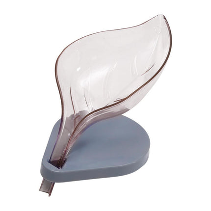 Soap Holder Drainage Design Leaf Shape Solid Color Punch-free Great Stickiness Storage Soaps Sturdy Structure with Sucker Soap Plate Bathroom Stuffoffee.