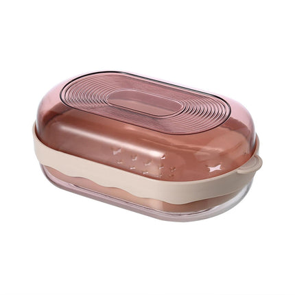 Soap Tray Corrosion-resistant Keep Soap Dry with Lid Countertop Multipurpose Storage Holder for Bathroom-Red.